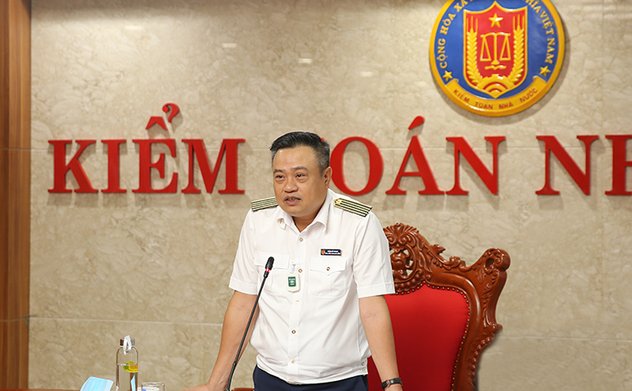 Ủy viên BCH Trung ương Đảng, Tổng Kiểm toán nhà nước Trần Sỹ Thanh làm việc với Văn phòng KTNN