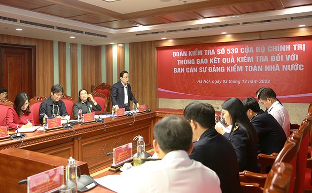 Hội nghị thông báo kết quả kiểm tra của Bộ Chính trị đối với Ban cán sự đảng Kiểm toán nhà nước