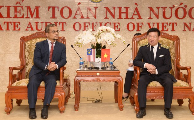 Tổng Kiểm toán nhà nước Hồ Đức Phớc tiếp xã giao Phó Tổng Kiểm toán  nhà nước Malaysia