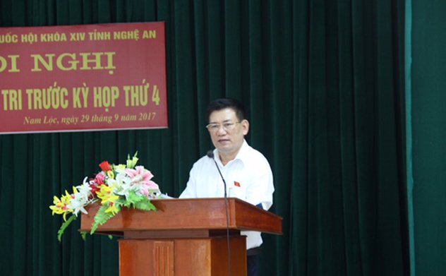 Uỷ viên Trung ương Đảng, Đại biểu Quốc hội, Tổng Kiểm toán nhà nước Hồ Đức Phớc tiếp xúc cử tri Nam Đàn, Nghệ An