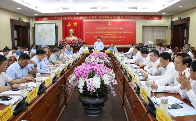 Đoàn giám sát của Uỷ ban Thường vụ Quốc hội làm việc tại Bà Rịa - Vũng Tàu về việc thực hiện chính sách, pháp luật về phát triển năng lượng