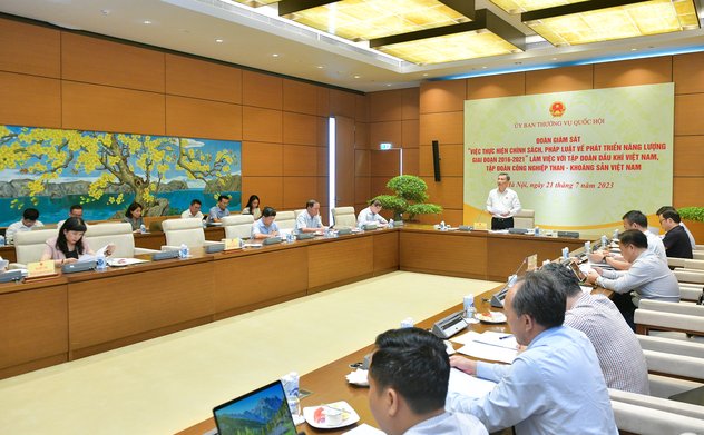 Đoàn giám sát của Uỷ ban Thường vụ Quốc hội làm việc với Tập đoàn Dầu khí và Tập đoàn Công nghiệp Than - Khoáng sản Việt Nam về thực hiện chính sách, pháp luật về phát triển năng lượng giai đoạn 2016-2021