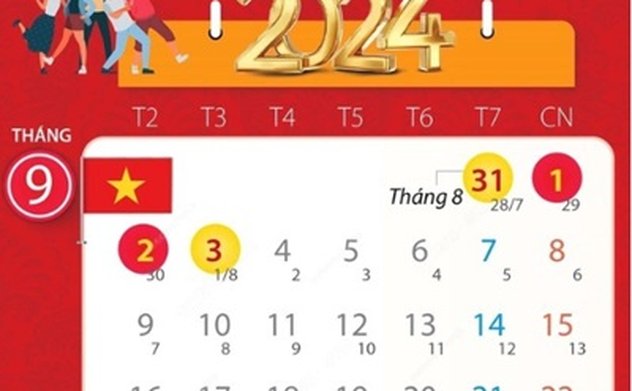 Cán bộ, công chức, viên chức được nghỉ 4 ngày dịp Lễ Quốc khánh 2/9