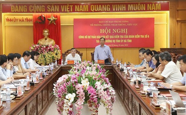 Tổng Kiểm toán nhà nước Ngô Văn Tuấn chủ trì Hội nghị công bố dự thảo Báo cáo kết quả kiểm tra của Đoàn Kiểm tra số 6 tại Ban Thường vụ Tỉnh ủy Hà Tĩnh