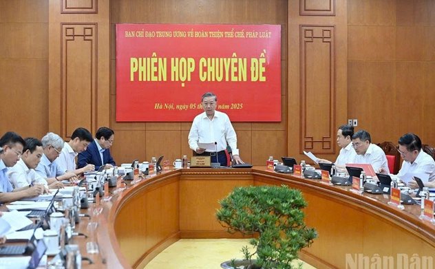 Tổng Bí thư Tô Lâm chủ trì Phiên họp Ban Chỉ đạo Trung ương về hoàn thiện thể chế, pháp luật